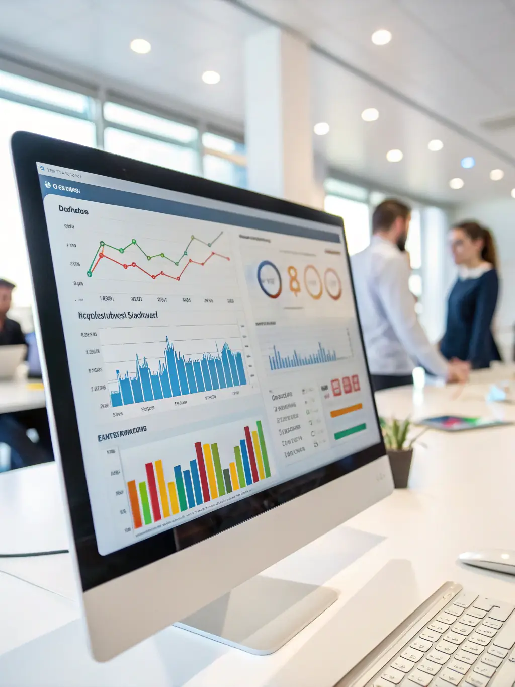 A dashboard displaying key performance indicators (KPIs) and business metrics, representing an internal business management system.
